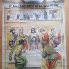 Carteles: CARTEL RELIGIOSO Nº 54 SACRAMENTOS - LA EUCARISTIA D. BAIXERAS V ANTIGUO JOSE VILAMALA