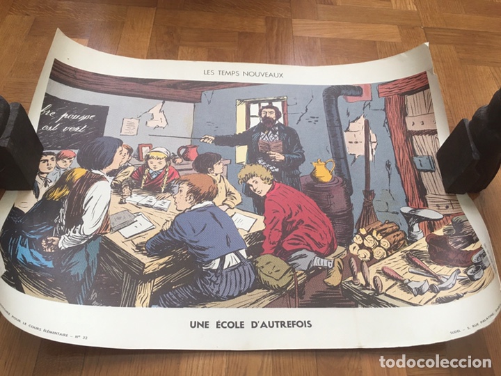 Carteles: Antiguo cartel doble cara escolar - Foto 1