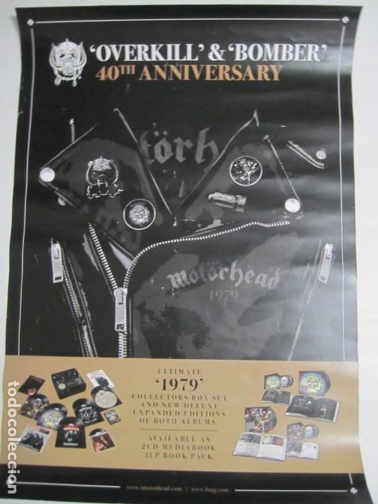 Carteles: poster motorhead 40 aniversary overkill & bomber - Foto 1