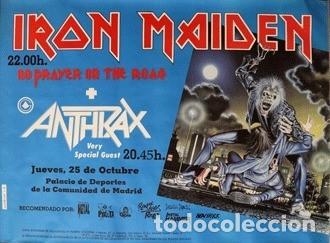 Carteles: CARTERL ORIGINAL DE LOS A&Ntilde;OS 80 DE IRON MAIDEN - Foto 1