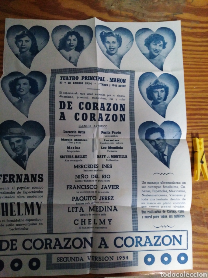 Carteles: Cartel de obra Coraz&oacute;n a Coraz&oacute;n 1954 - Foto 2