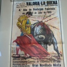 Carteles: CARTEL PLAZA DE TOROS DE VALORIA LA BUENA - VALLADOLID 1993 - ELADIO VEGAS - ESCUDERO - GOMEZ. Lote 238583215