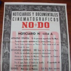 Carteles: CARTEL NO DO NOTICIARIOS Y DOCUMENTALES CINEMATOGRAFICOS CINE NODO Nº 1.034 C RIO MUNI MANRESA 1962. Lote 248456315