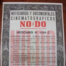 Carteles: CARTEL NO DO NOTICIARIOS Y DOCUMENTALES CINEMATOGRAFICOS NODO CINE Nº 1.039 C BARCELONA 1962. Lote 248462150