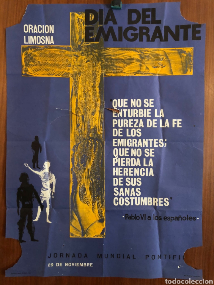 Carteles: CARTEL DIA DEL EMIGRANTE 1964 - Foto 1