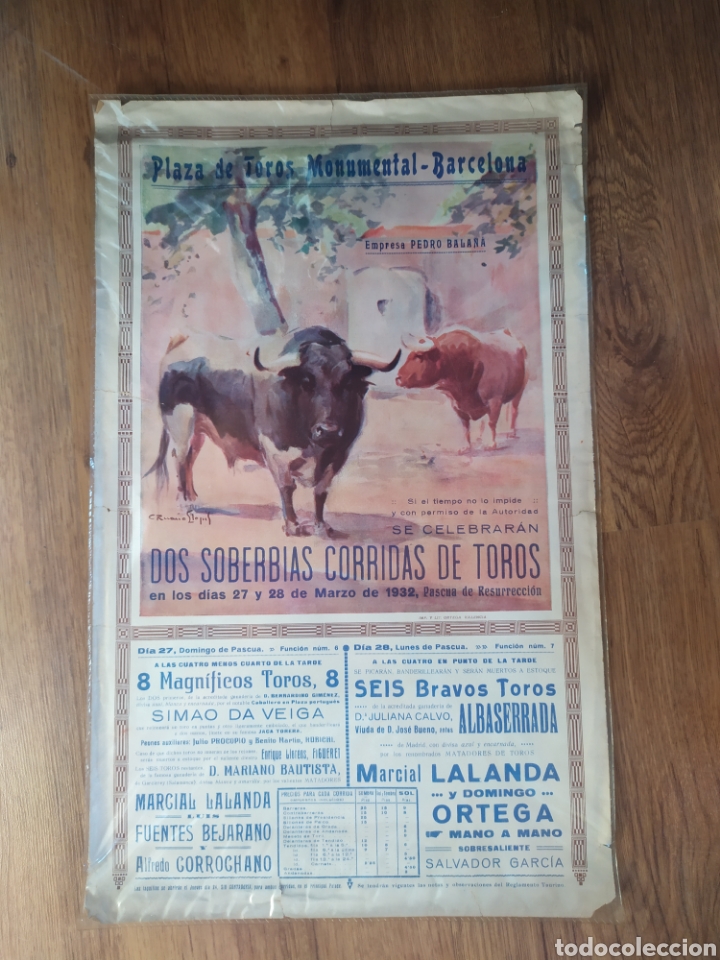Carteles: Cartel toros monumental 1932 - Foto 1