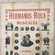 Affiches: CARTEL HERMANOS ROCA MUSICALES. ILUSIONISMO. MAGIA. BARCELONA. C. 1900. Lote 283898973