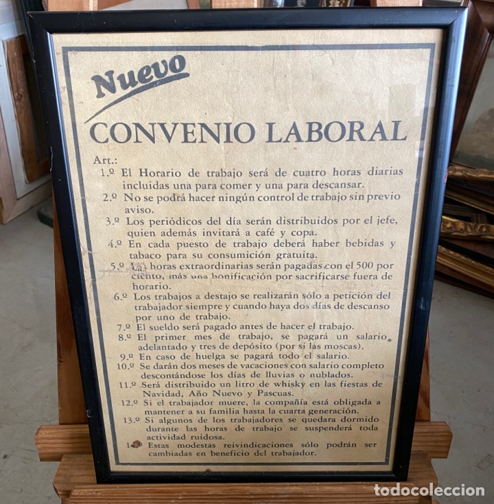 Carteles: Cartel CONVENIO LABORAL. Enmarcado - Foto 1