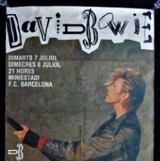 Carteles: CARTEL DAVID BOWIE - CONCIERTO BARCELONA - MINIESTADI - THE GLASS SPIDER TOUR, 1987. 128X88 CM. Lote 340797828