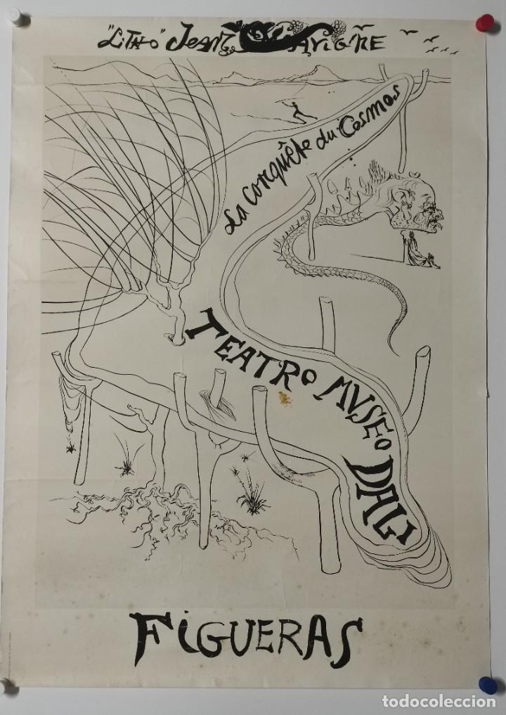 Carteles: CARTEL - AFFICHE - DALI - LA CONQUETE DU MONDE - JEAN LAVIGNE - 1974 TEATRO MUSEO DALI FIGUERAS RARO