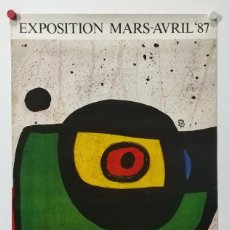 Carteles: CARTEL POSTER MIRO / EXPOSITION MARS-AVRIL 1987 - GALERIE DU THEATRE, GINEBRA - 84*50CM. Lote 353588873