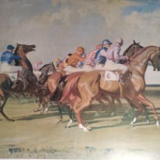 Carteles: LOR ALFRED MUNNINGS -UNDER STARTER'S ORDERS, NEWMARKET START, CRIES OF 'NO, NO, SIR' 82. 59 X 84 CM.. Lote 363884936