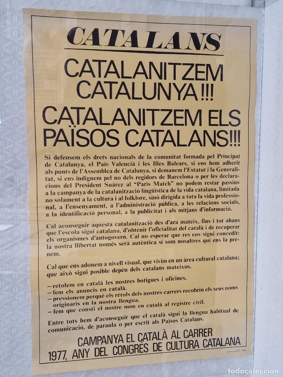 Carteles: CARTEL CATALANS CATALANITZEM CATALUNYA!!! - Foto 1