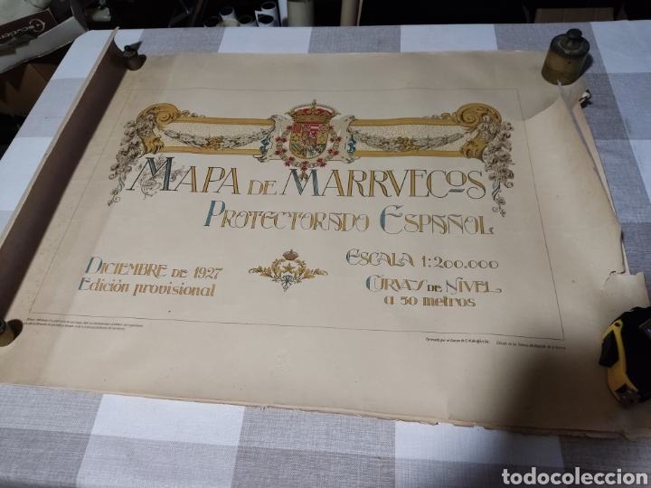 Carteles: Mapa de Marruecos protectorado espa&ntilde;ol 1927 - Foto 1
