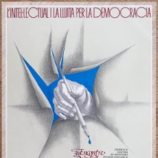 Carteles: CARTEL ILUSTRA ZAMORANO. ENCONTRE D'ESCRIPTORS DEL MEDITERRANI. VALÈNCIA 1986.