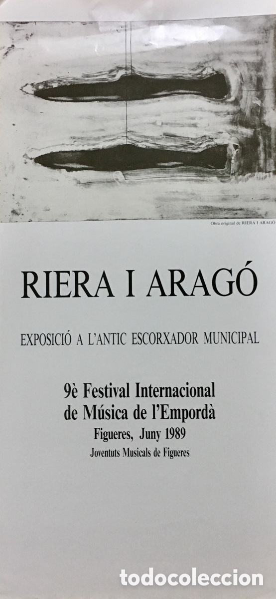 Carteles: Cartel. RIERA I ARAGO. 1989. - Foto 1