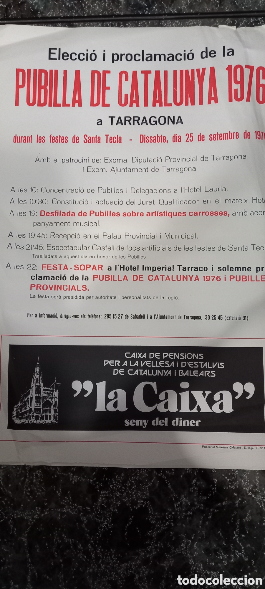 Carteles: 2 Carteles Pubilla de Catalunya 1976 - Foto 2
