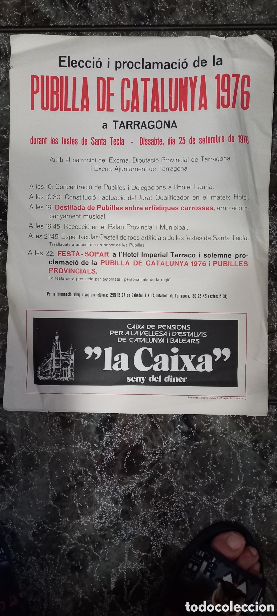 Carteles: 2 Carteles Pubilla de Catalunya 1976 - Foto 1