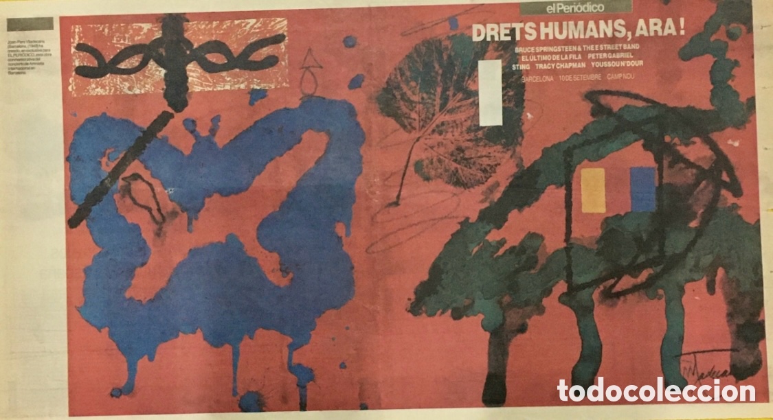 Carteles: Cartel. DRETS HUMANS, ARA! 1987. - Foto 1