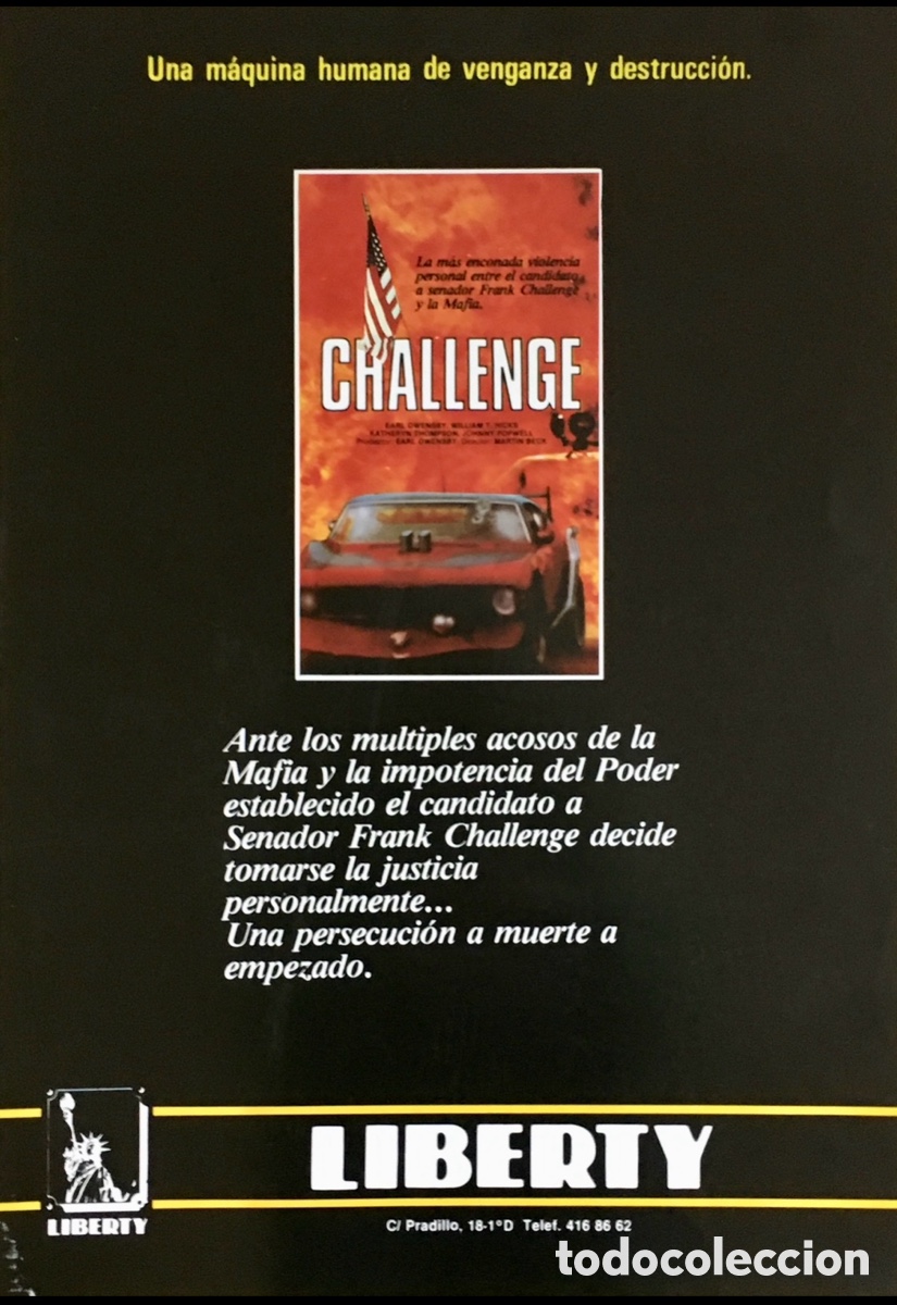 Carteles: Cartel de Pel&iacute;cula. &ldquo;Challenge&rdquo;. A&ntilde;os 80. - Foto 1