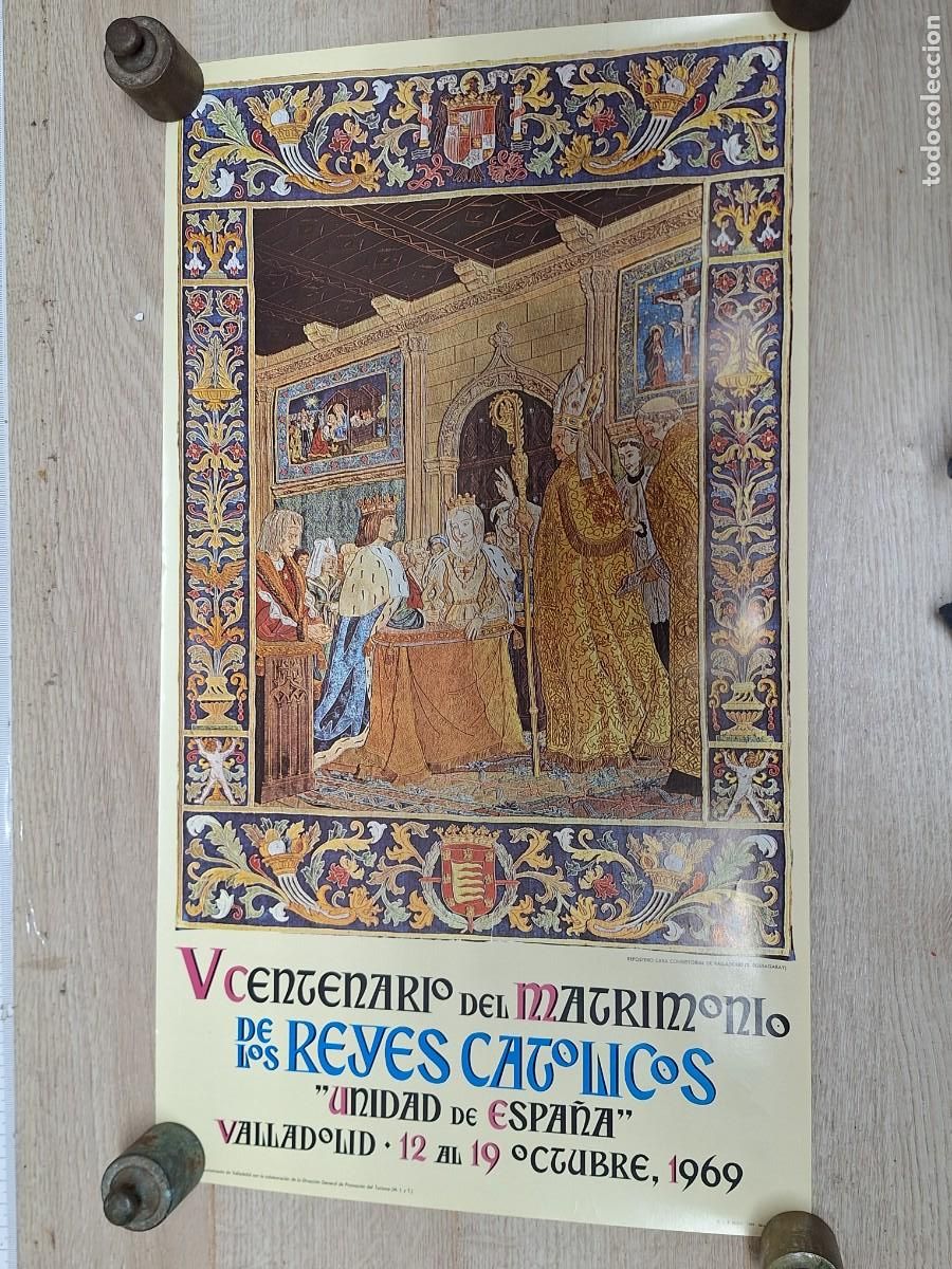 Carteles: CARTEL V CENTENARIO MATRIMONIO RR.CC. 1969 - Foto 1