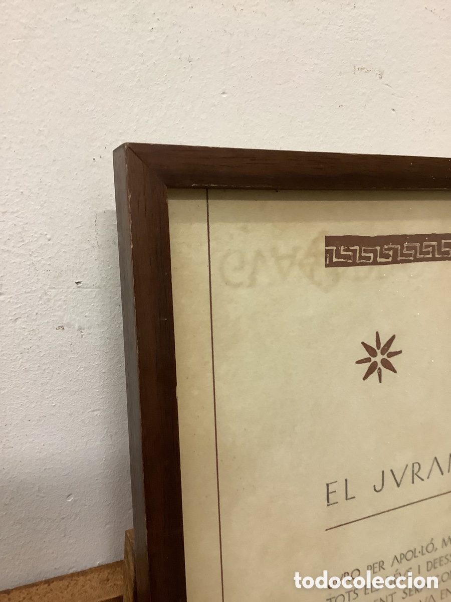 Carteles: JURAMENT HIPOCRATIC EN CATALAN MARCO DE MADERA - Foto 3