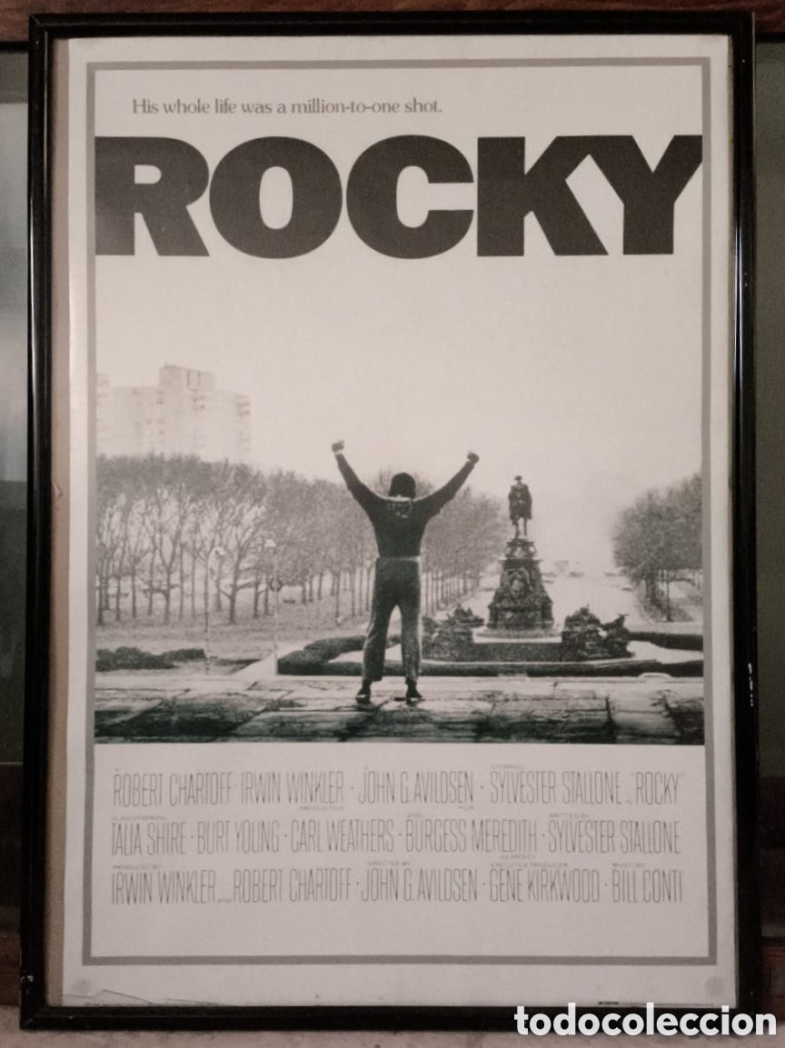 Carteles: CARTEL ROCKY ENMARCADO CON CRISTAL - Foto 1
