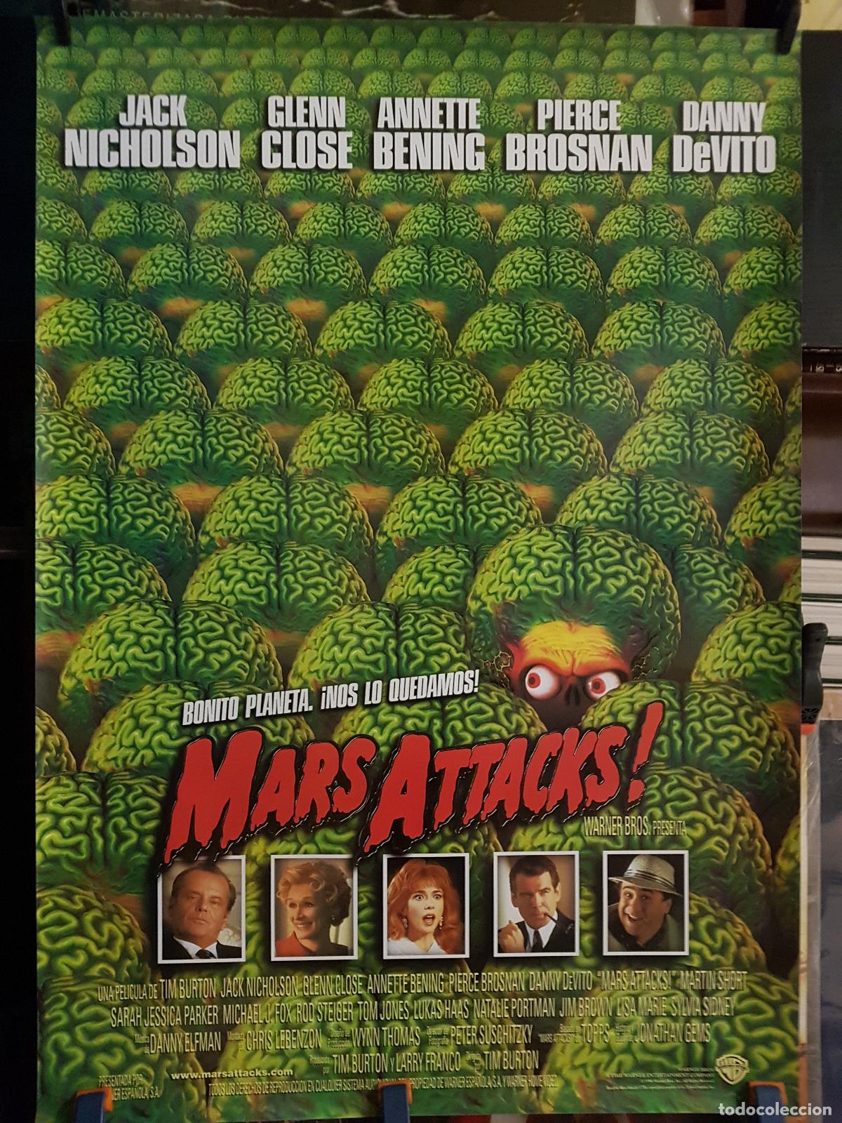 Carteles: CARTEL MARS ATTACKS 68CMX98CM (ORIGINAL) EDITADO EN 1996 - Foto 1