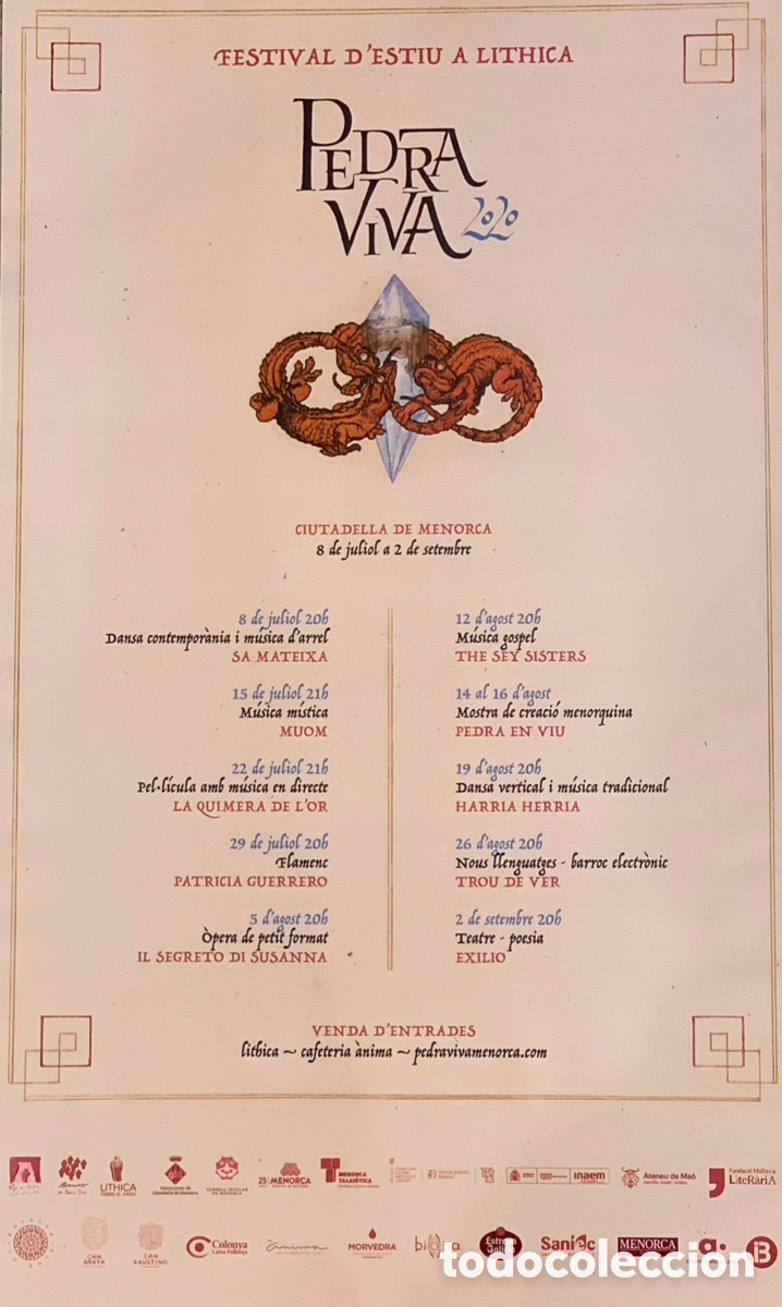 Carteles: Cartel. Pedra Viva. Programa. Menorca. 2020. - Foto 1