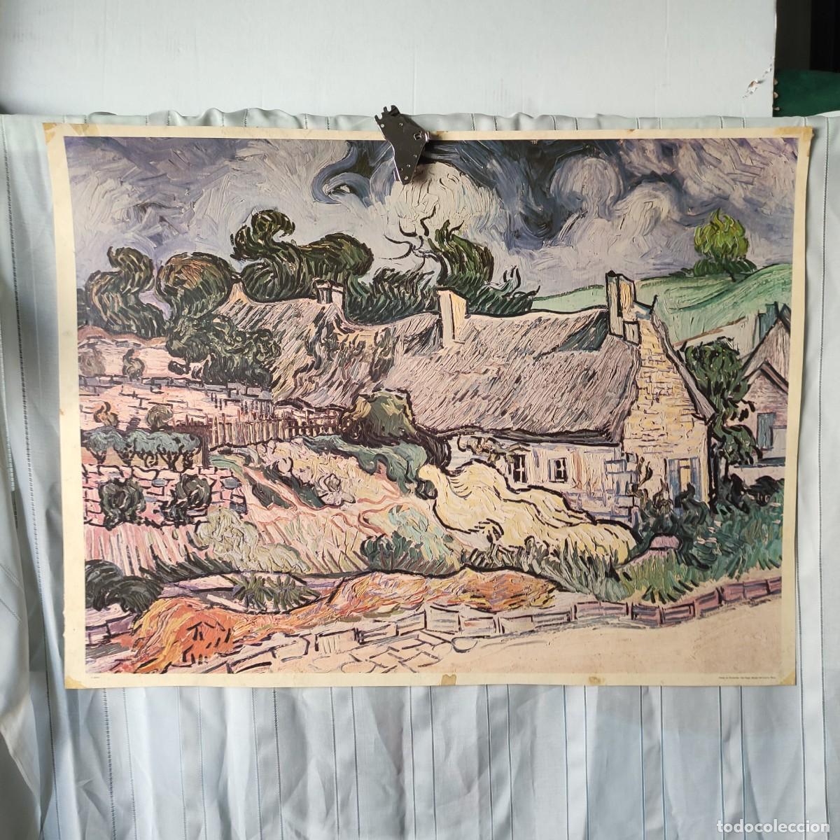 Carteles: Lamina . Vincent Van Gogh . Caba&ntilde;as con techo de paja en Cordevill ** 48X64 ** JUANI