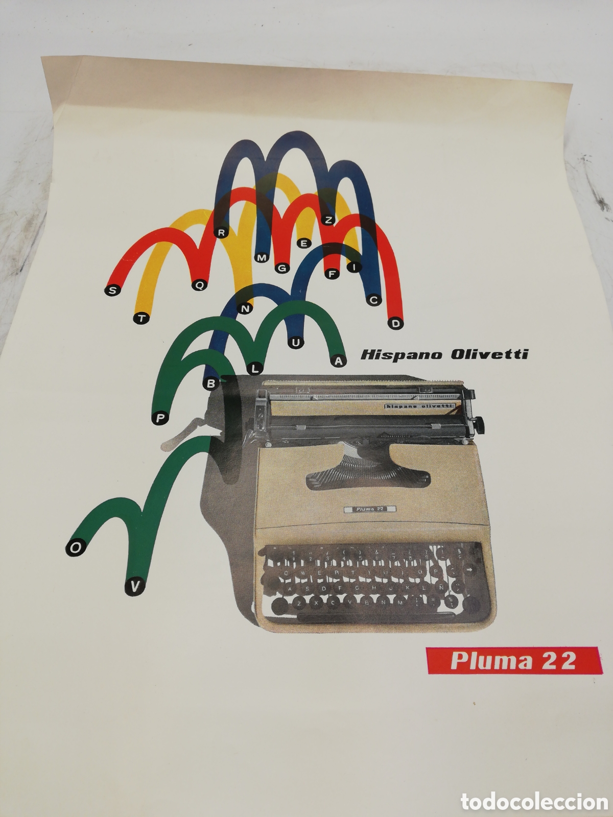 Carteles: Cartel publicidad Hispano Olivetti Pluma 22. - Foto 1