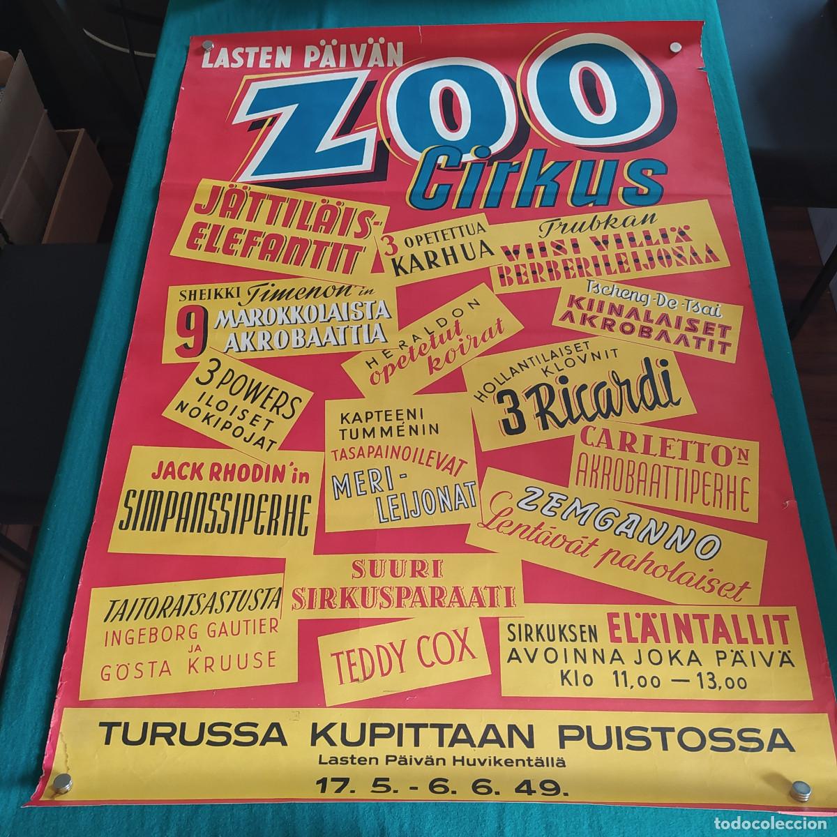 Carteles: LASTEN PAIVAN ZOO CIRKUS CARTEL - Foto 1