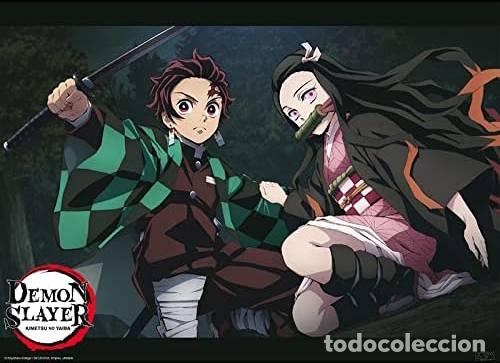 Plakate: Poster Postura de lucha de Tanjiro y Nezuko - Demon Slayer (POSTER 52 x 38)