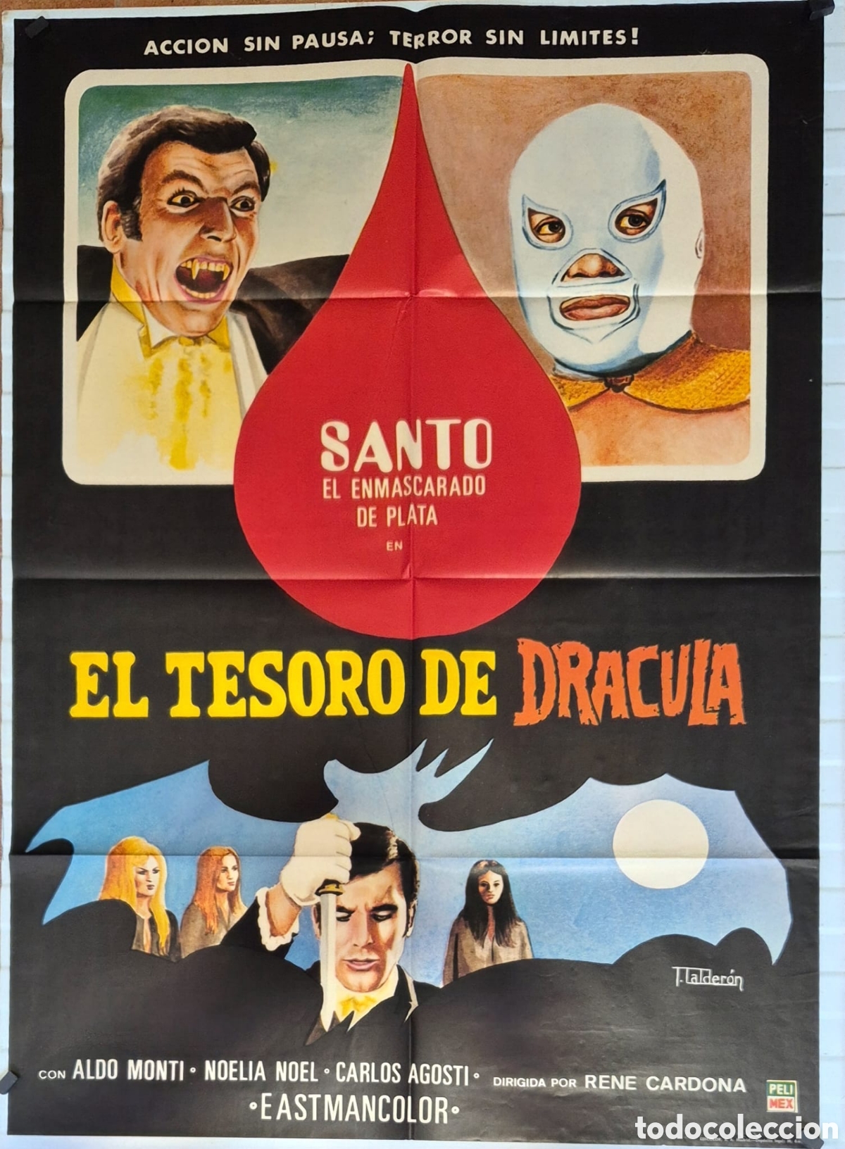 Carteles: POSTER DE PELICULA &rdquo;EL TESORO DE DR&Aacute;CULA&rdquo; ORIGINAL. - Foto 1