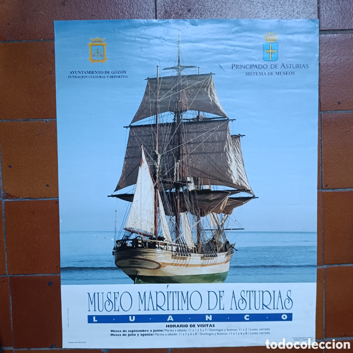Carteles: Cartel Museo Mar&iacute;timo de Asturias Luanco 1993 - Foto 1