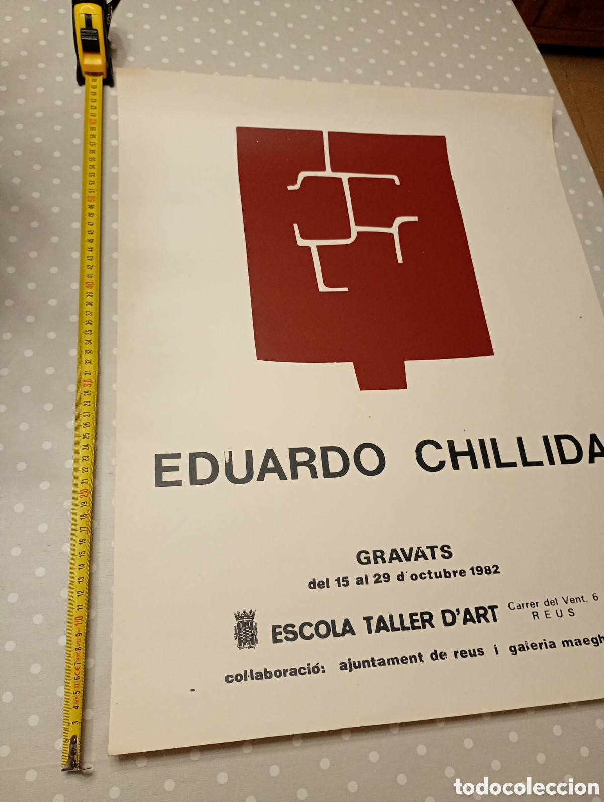 Carteles: EDUARDO CHILLIDA. Exposici&oacute; de gravats, Escola Taller dArt de Reus, Tarragona. Galeria Maeght. 1982