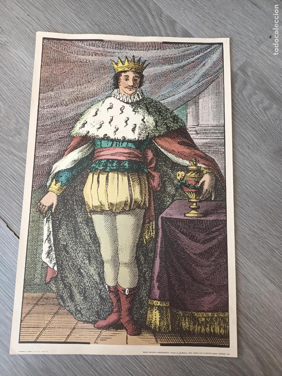 Carteles: cartel Fournier baraja Neoclasica Rey de Copas 62 x 35 apox