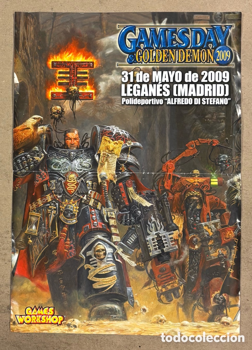 Carteles: GAMES WORKSHOP. CARTEL PROMOCIONAL DEL GAMESDAY & GOLDEN DEMON 2009 EN MADRID.