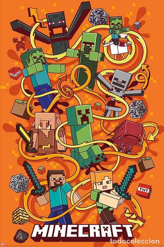 Carteles: Poster Remolinos - Minecraft (POSTER 91,5 X 61)