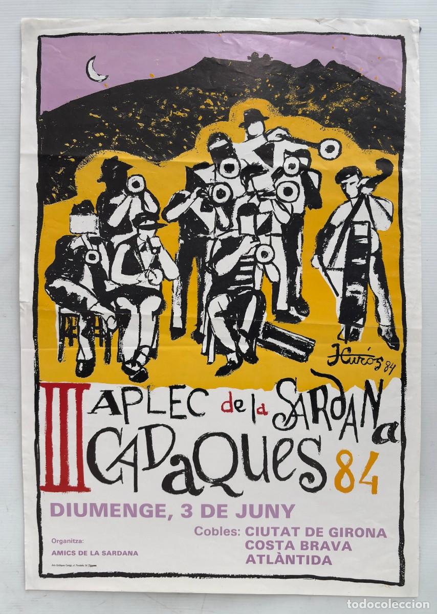 Carteles: CARTEL III APLEC DE LA SARDANA CADAQU&Eacute;S 1984 - DISE&Ntilde;O DE JORDI CUROS - COBLAS GIRONA