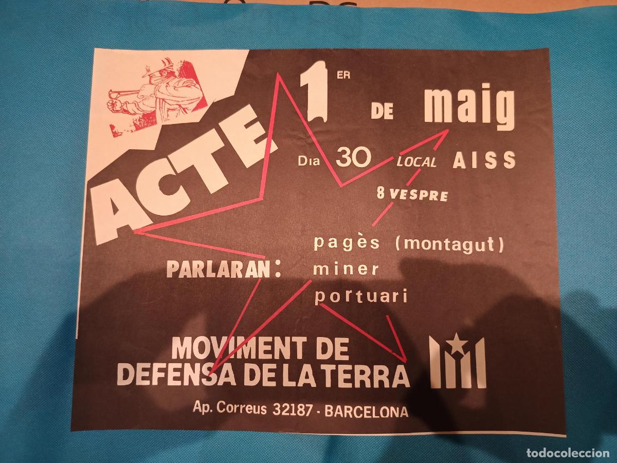 Carteles: CARTEL CARTELL ACTE 1 DE MAIG MOVIMENT DEFENSA TERRA MDT
