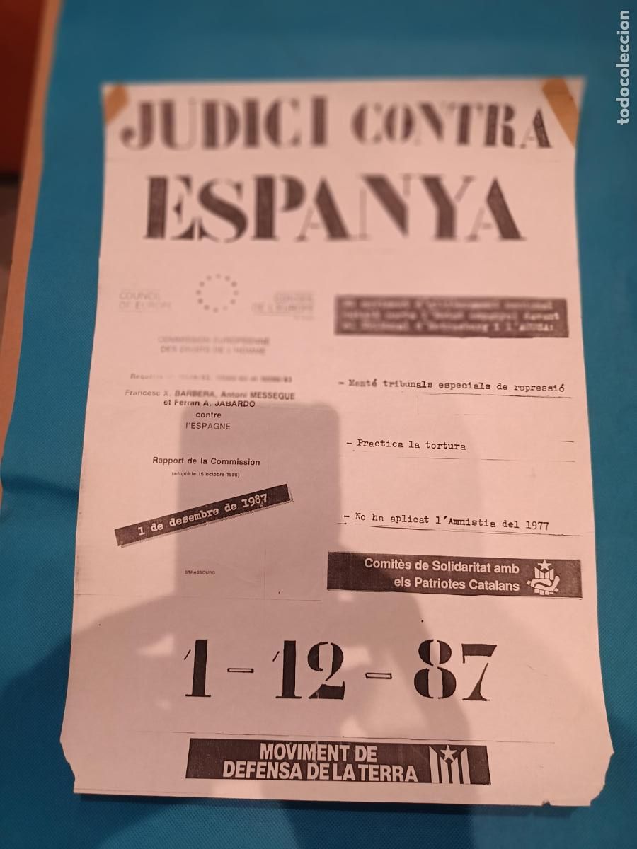 Carteles: CARTEL CARTELL JUDICI CONTRA ESPANYA MDT