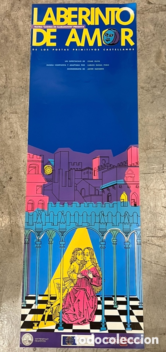 Carteles: Cartel. Teatro Andr&eacute;s de Claramonte. Laberinto de Amor de los Poetas Primitivos Castellanos. A&ntilde;os 80