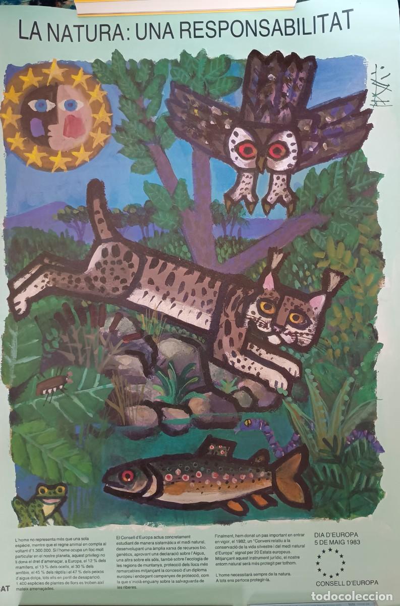 Carteles: La natura: una responsabilitat. Poster cartel 60x42cm. Dia de Europa. 5 mayo 1983. Consejo de Europa
