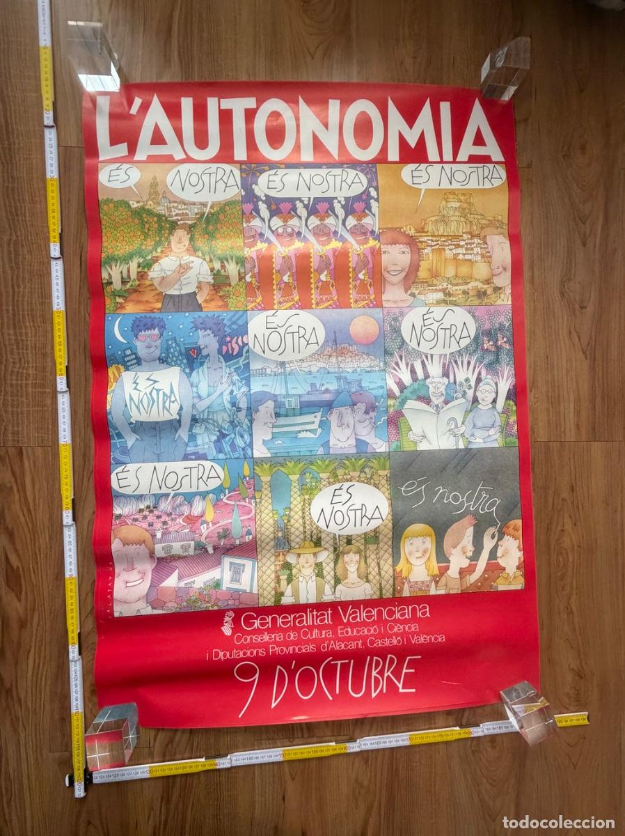 Carteles: Cartel poster Miguel Calatayud 1984 L&rsquo; autonomia 9 octubre 1983 Valencia