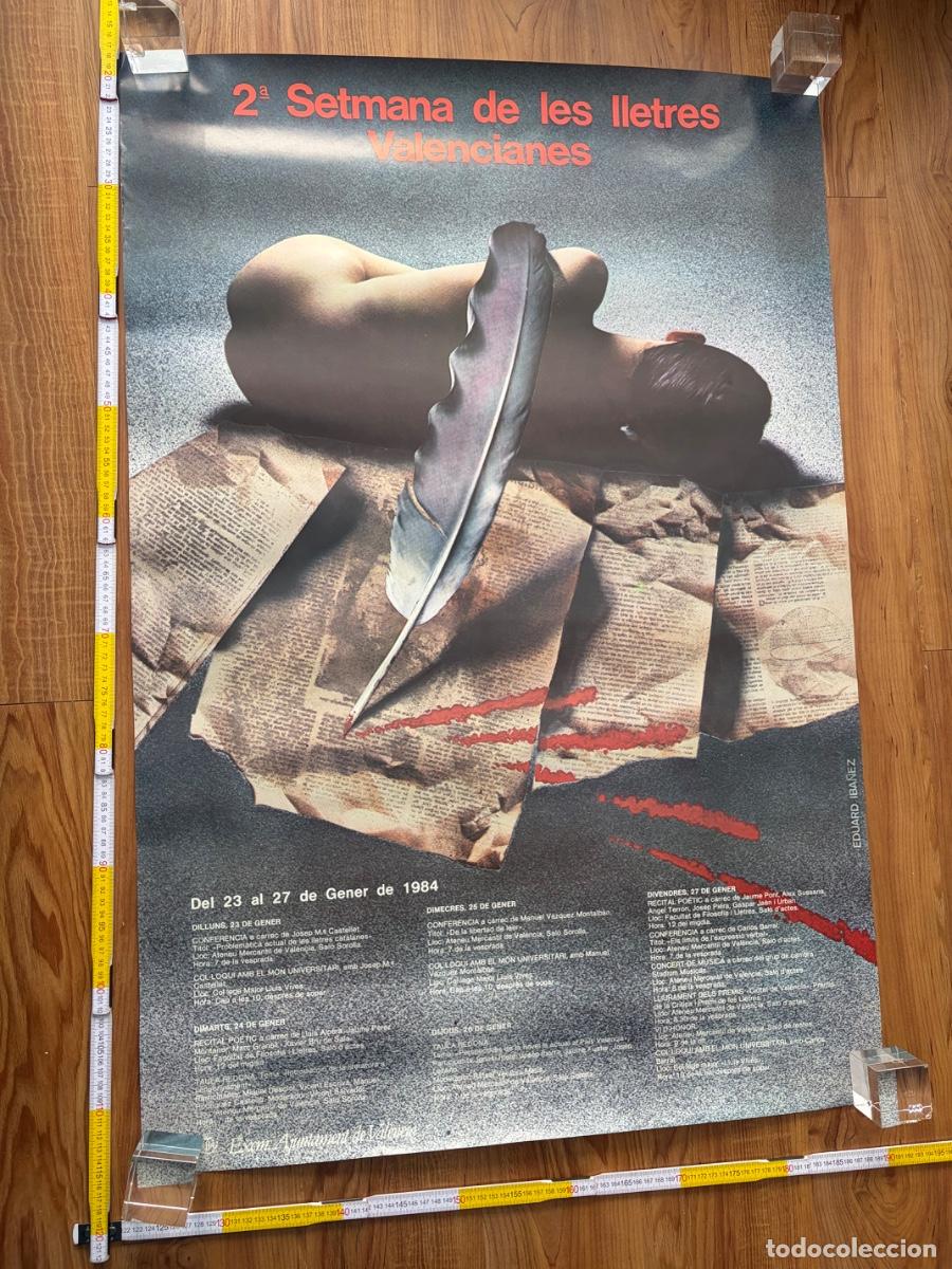 Carteles: Cartel Poster Eduard Iba&ntilde;ez 2&ordf; Setmana de les lletres valencianes 1984 Valencia