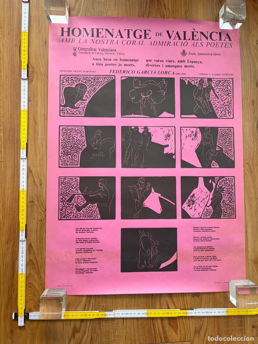 Carteles: Cartel Poster Homenatge Federico Garcia Lorca Vicent Martinez 1985 Valencia Poetes
