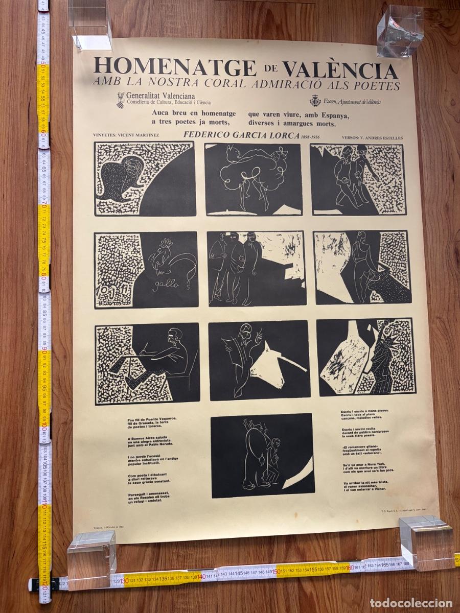 Carteles: Cartel Poster Homenatge Federico Garcia Lorca Vicent Martinez 1985 Valencia Poetes