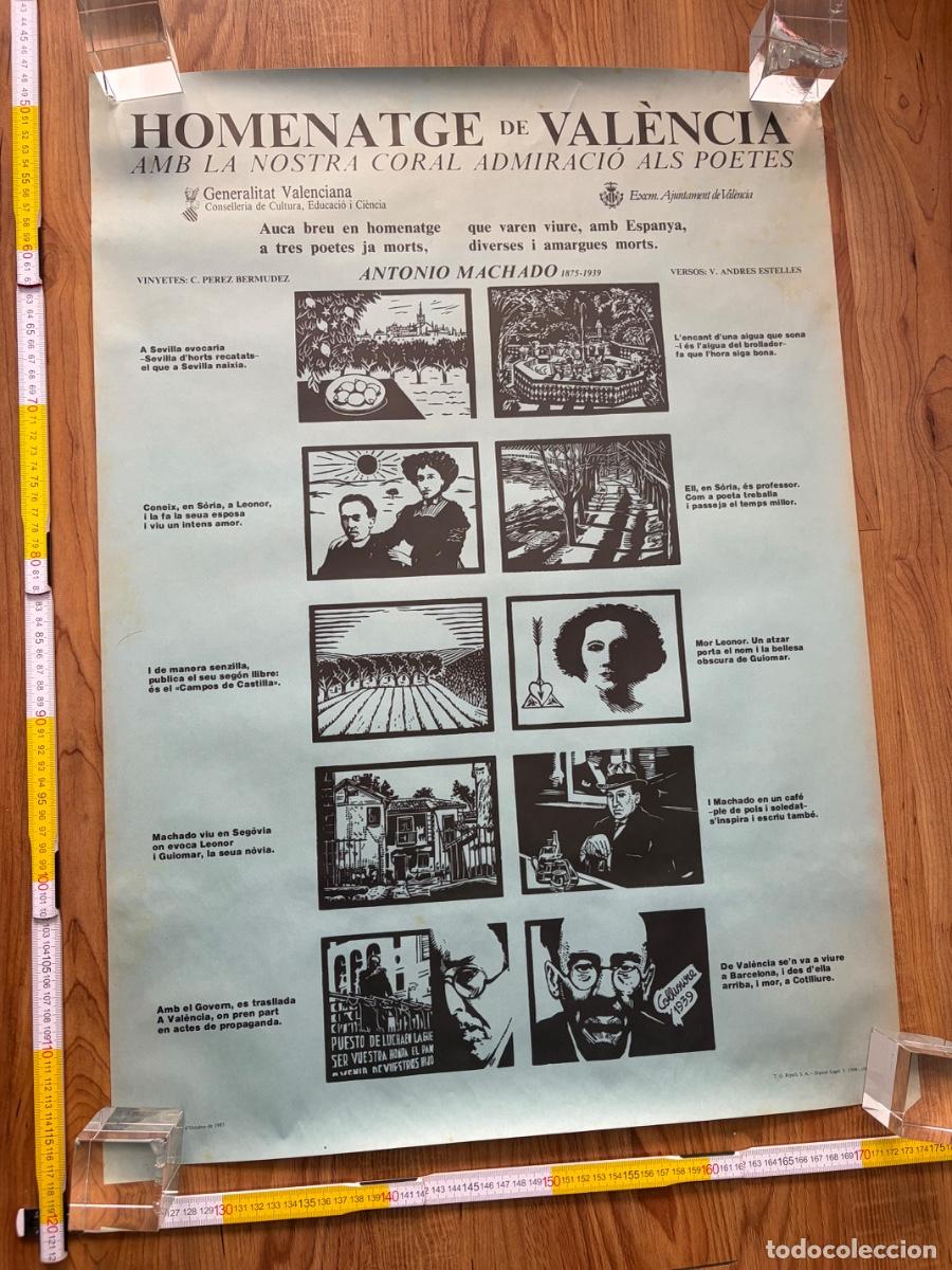 Carteles: Cartel Poster Homenatge Antonio Machado C. perez Bermudez 1985 Valencia Poetes