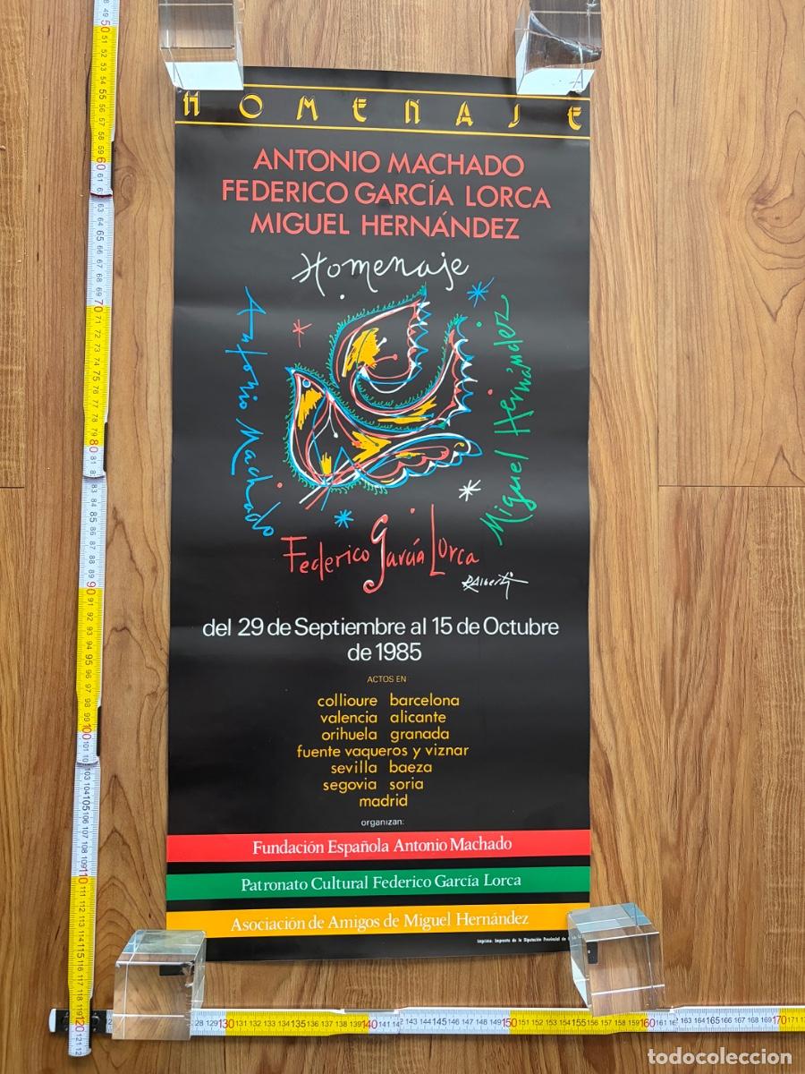Carteles: Cartel poster Rafael Alberti Homenaje Federico Lorca-Antonio Machado-Miguel Hernandez 1985